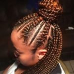 Stitch Braids Half Up High Bun