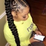 Braided High Ponytail With Cornrows