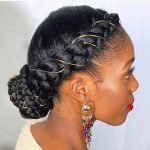 Braided Low Bun On Natural Hair