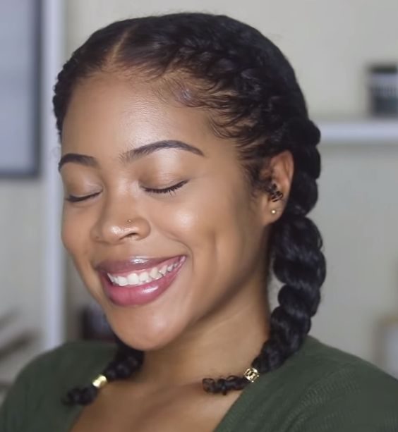 Braided Pigtails on Natural Hair | Black hair tribe