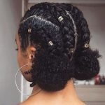 Chunky Cornrows with Curly Buns