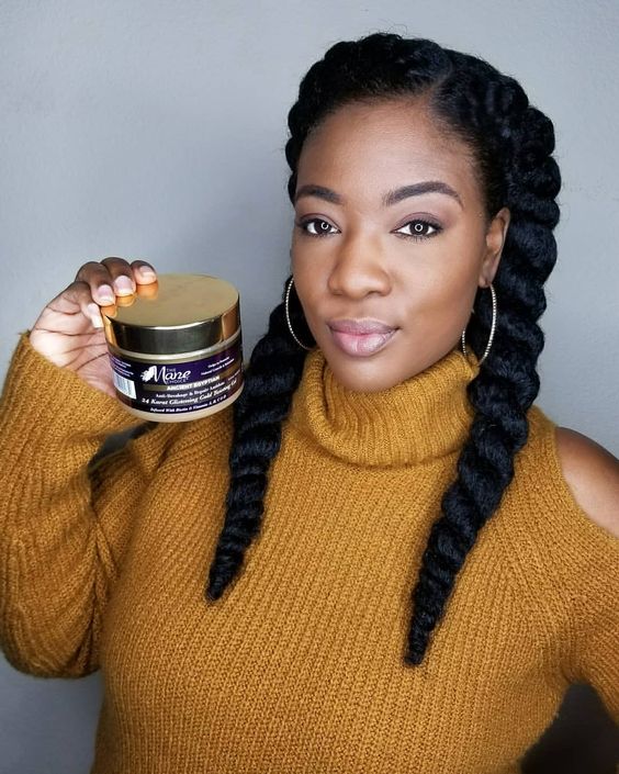 Two Chunky Braids With Side Part | Black hair tribe