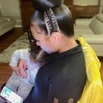 Side braid sleek bun