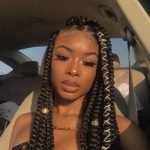 Chunky Box Braids With Gold Beads and Cord