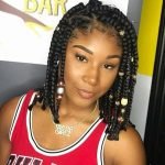 Shoulder Length Box Braids With Beads