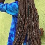 Super Long Brown Box Braids With Colorful Accessories