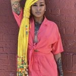 Yellow Box Braids With Colorful Beads