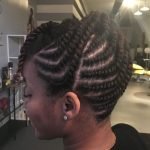Flat Twist Updo With Bangs