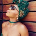 Green Head Wrap With Bow