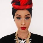 Red and Black Head Wrap