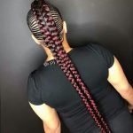 Black and Burgundy Mohawk Braids