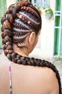 Mohawk Braids With a Hint of Color