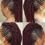 Mohawk Braids and Twists With a Hint of Red