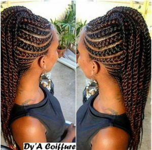 Mohawk Cornrows With Twists