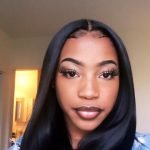 Bone Straight Lob Wig With Middle Part