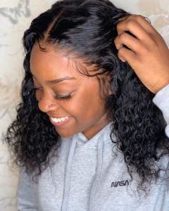 Curly Black Lace front Wig