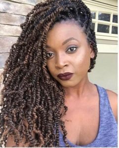 Side Swept Brown Spring Twists