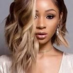 Asymmetrical Bob With Blonde Highlights