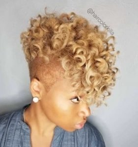 Blonde Frohawk With Shaved Sides