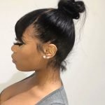 bangs and bun partial sew in