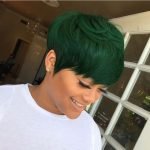 green 27 piece wig