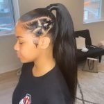 high ponytail and knotless twists using rubber band method