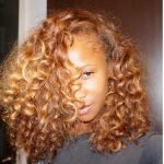 light brown curly half sew in