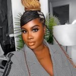 side part bun ombre box braids with rubber band method