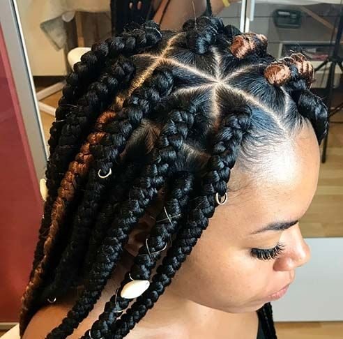 angular-bob-rubber-band-box-braids | Black hair tribe