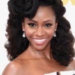 vintage side swept curls on blowout