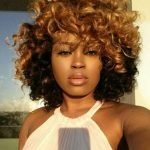 blonde and black curly quick weave