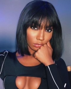 bob with bangs quick weave