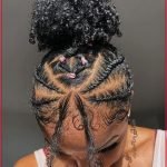 cornrow bun with baby hair edges