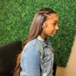 half up half down sew in with flat twists