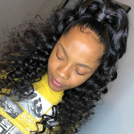 half up half down hairstyles sew in