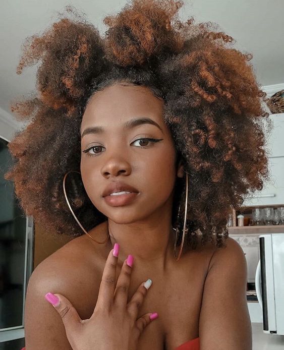 half up half down with pigtail buns on long natural hair | Black hair tribe