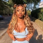 honey brown ombre half up half down sew in