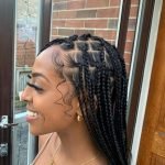 long baby hair edges on box braids