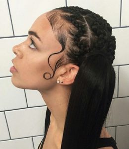 pigtails with long baby hair