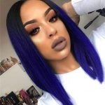 short black to sapphire blue quick weave