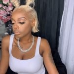 short blond half up half down with pigtail buns