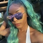 teal half up half down sew in