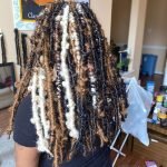 blonde brown and white butterfly locs