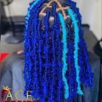 blue and light blue butterfly locs