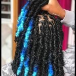 blue ombre butterfly locs