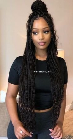 box braids with curls | Black hair tribe