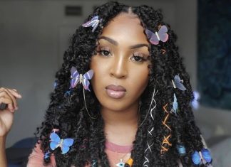 butterfly locs with butterfly clips