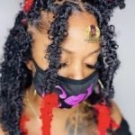 fire engine red tips on butterfly locs