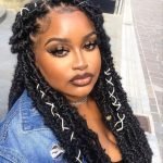 long butterfly locs with thread