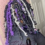 purple grey and black butterfly locs